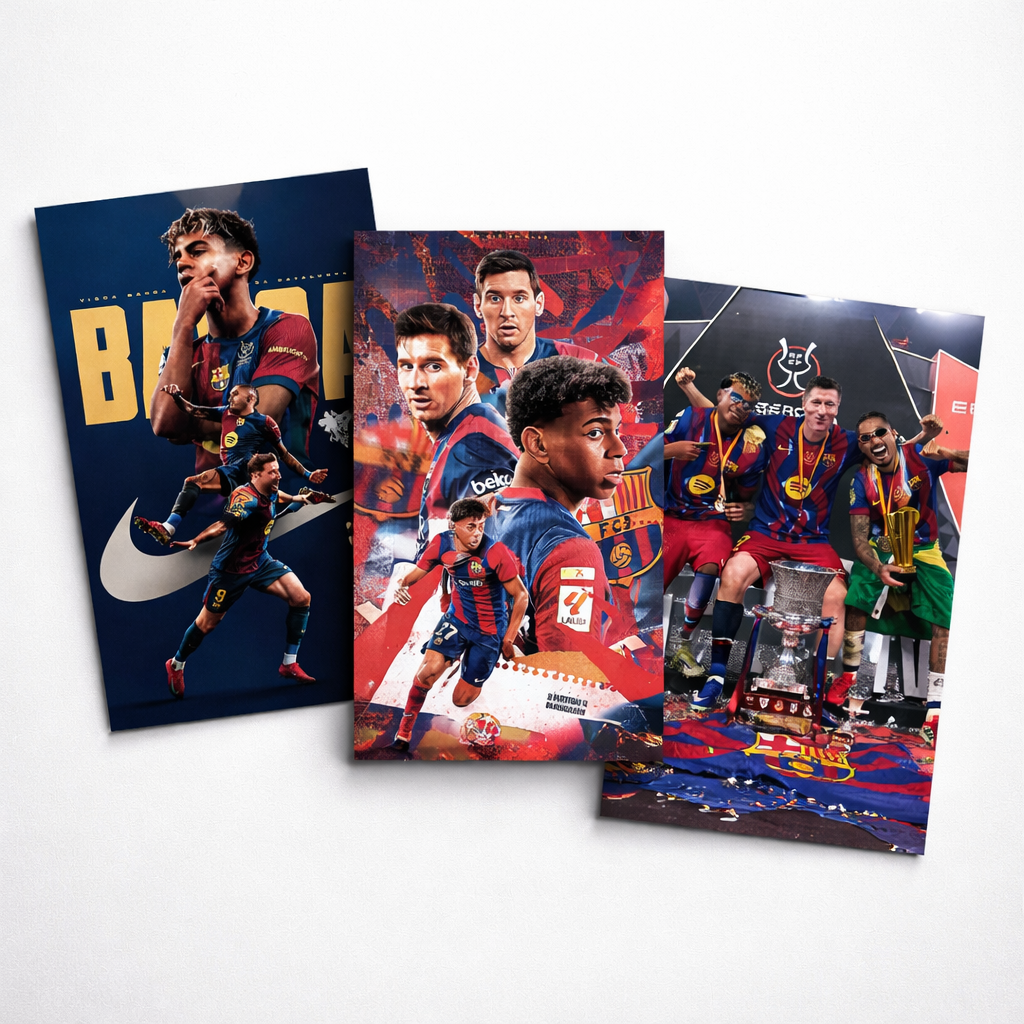 🔥 باك 10 بوسترات بارصا | بسعر 1500 دج فقط | Poster barca مقاوم للماء متوفر بمقاسين