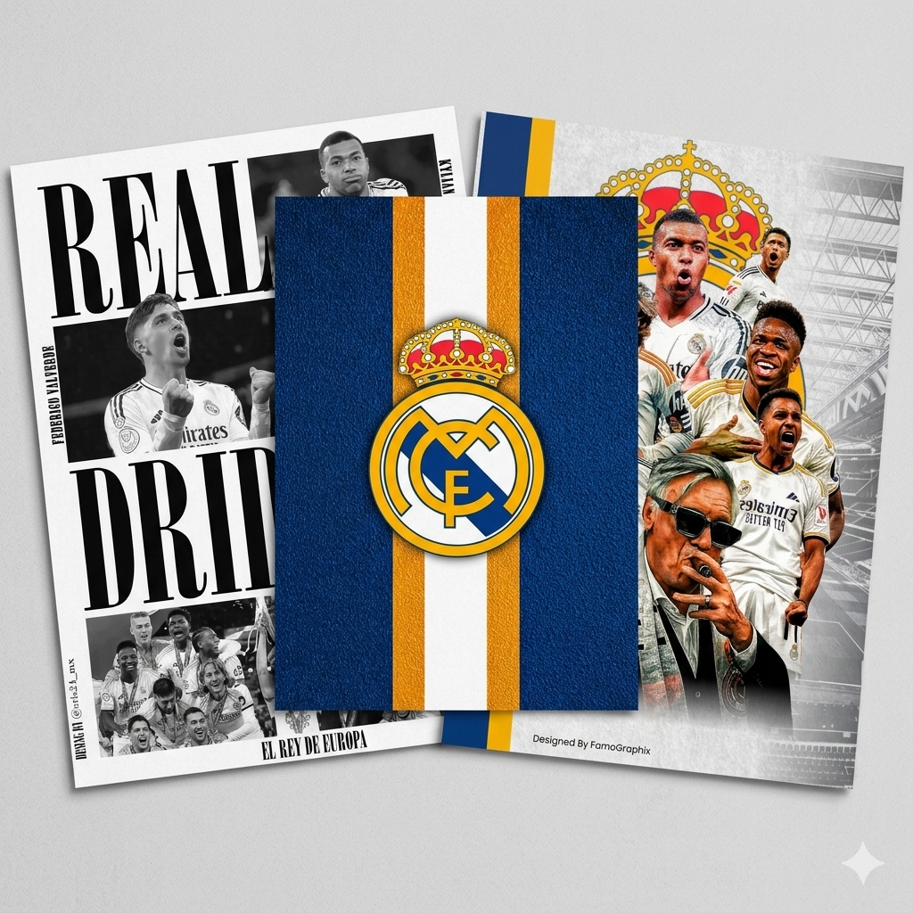 🔥 باك 10 بوسترات ريال مدريد للمدريدستا | بسعر 1500 دج فقط | Poster Real Madrid مقاوم للماء متوفر بمقاسين