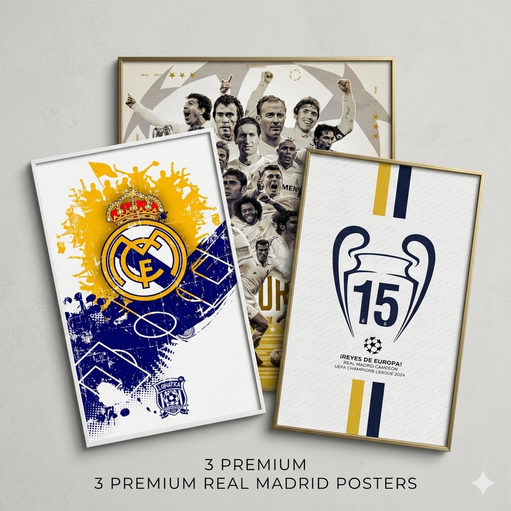 🔥 باك 10 بوسترات ريال مدريد للمدريدستا | بسعر 1500 دج فقط | Poster Real Madrid مقاوم للماء متوفر بمقاسين